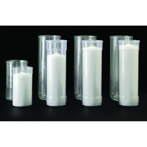 Cathedral Inserta-Lite reusable glass devotional candle globe, 3 Day, Clear