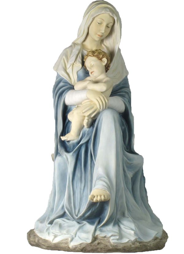 Madonna and Child Statue – Bouguereau | 26" Fully Hand-Painted | Goldscheider Veronese