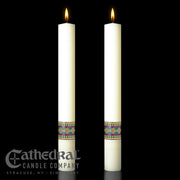 Prince of Peace matching complementing altar candle, sold as a pair by Cathedral