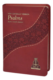 Red book titled 'Psalms' with decorative patterns and 'NCV' logo on a white background