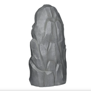 Rear view of a stone sculpture on a white background