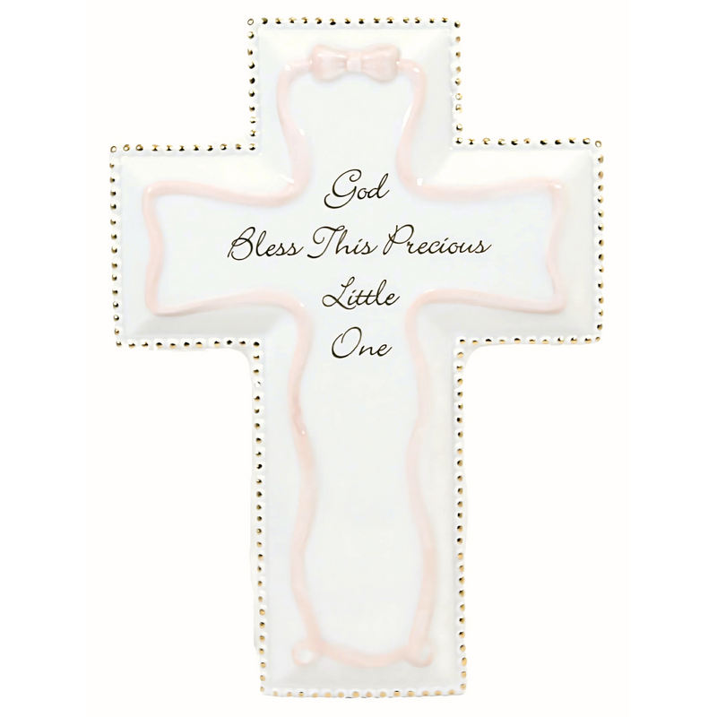 God Bless Wall Cross Pink 6"H