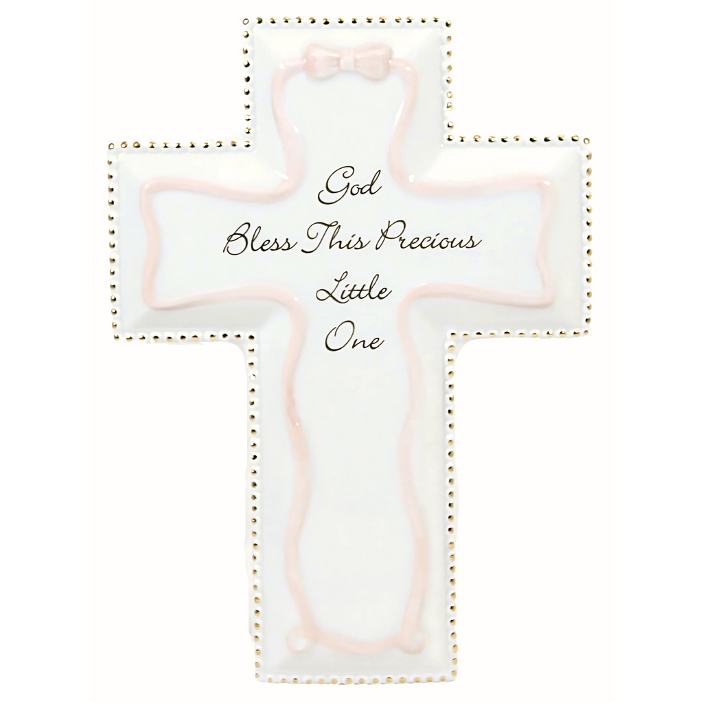 God Bless Wall Cross Pink 6"H