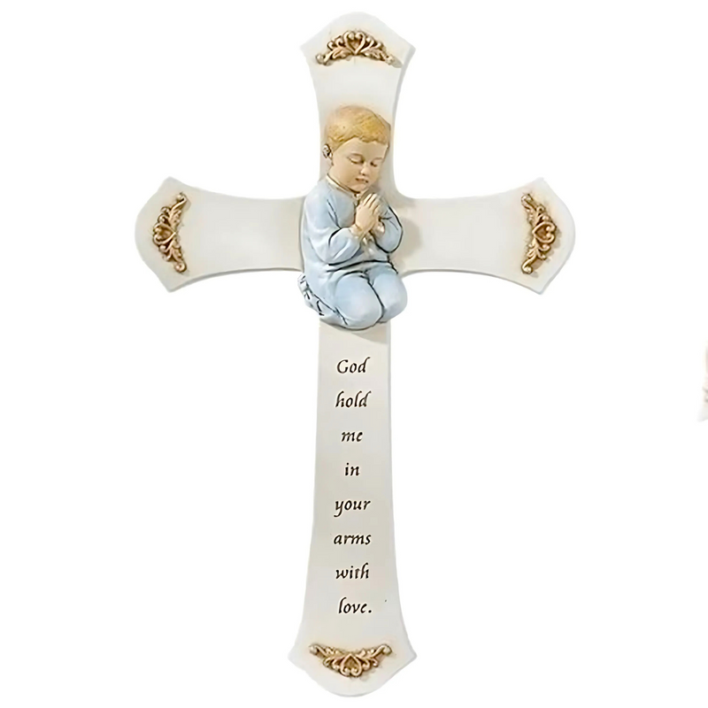 Praying Boy Cross 8.25"H