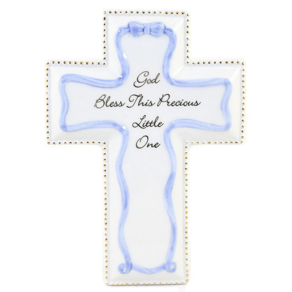 God Bless Wall Cross Blue 6"H