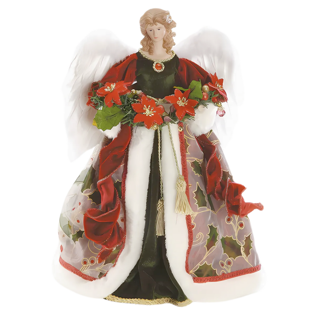 Angel Poinsettia Treetopper 16"H