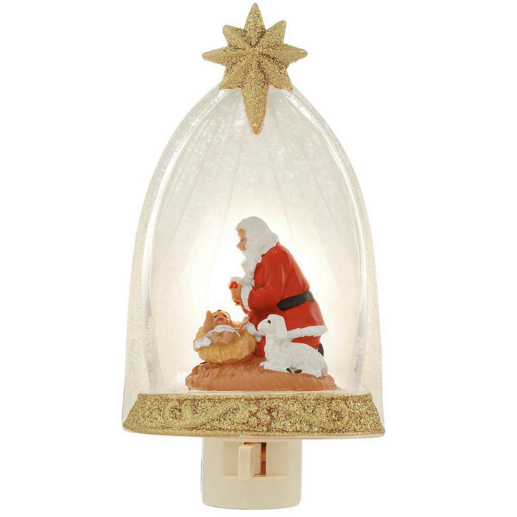 Santa Kneeling Nightlight 6.5"H