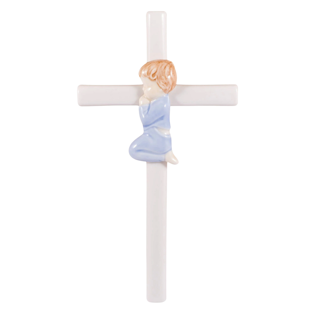 Valencia Boy Praying Cross 7.5"H