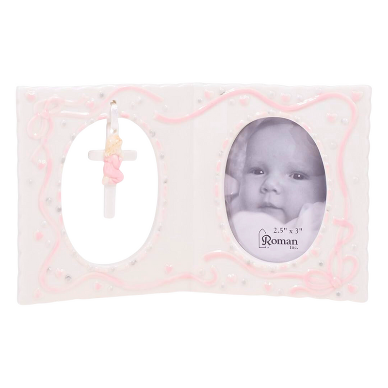 Girl Frame with Cross 4"H