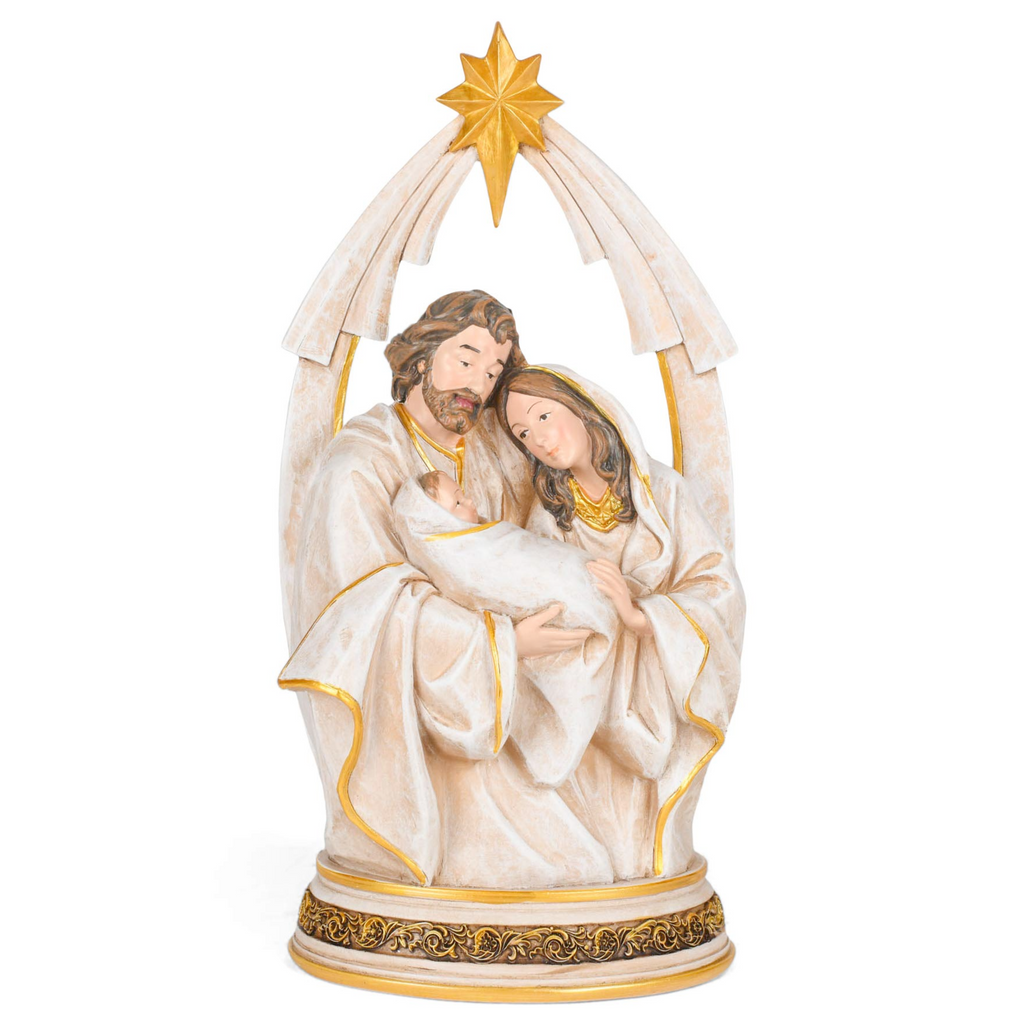 Holy Family Bust Under Star Arch 11.25"H