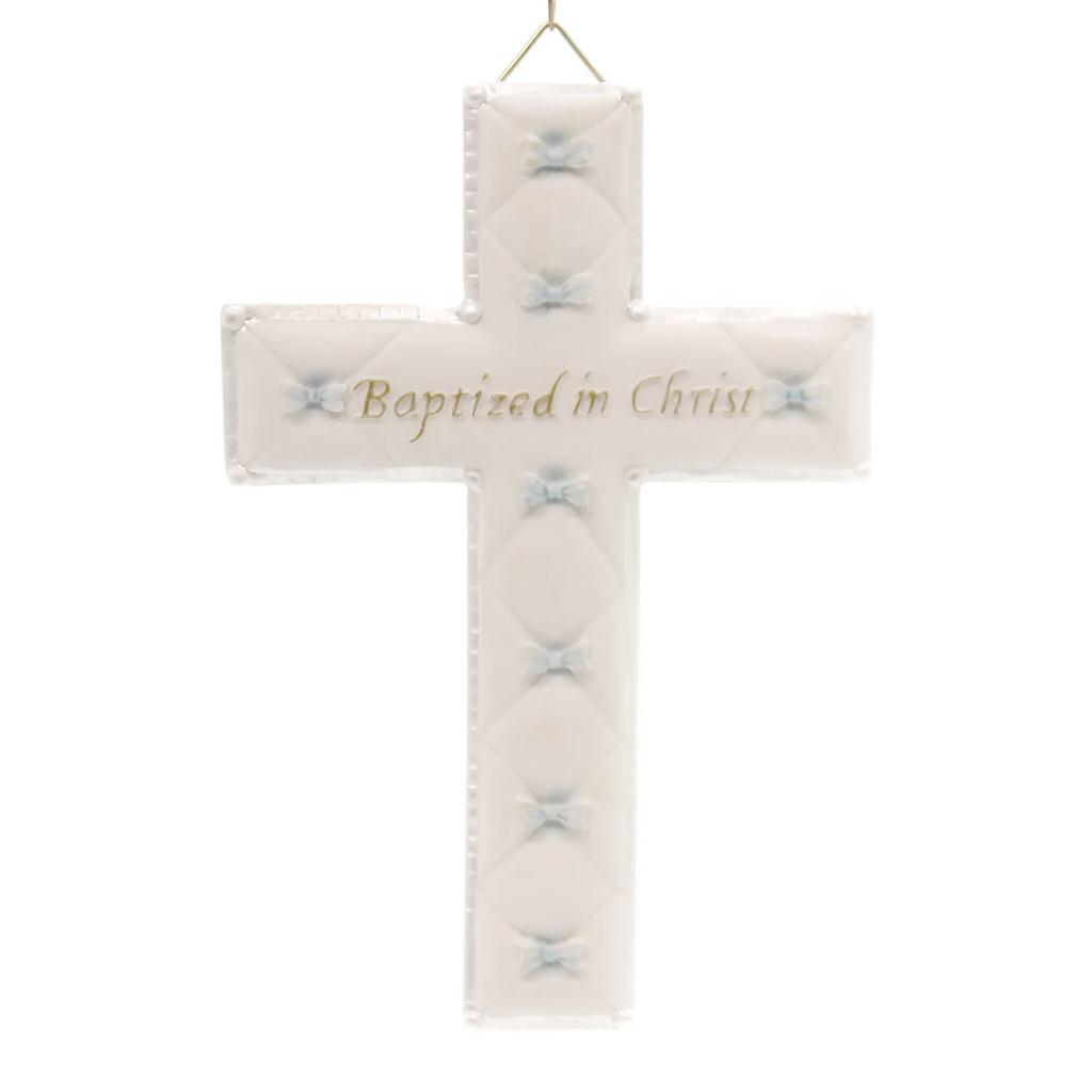 Baptism Boy Wall Cross 6.5"H