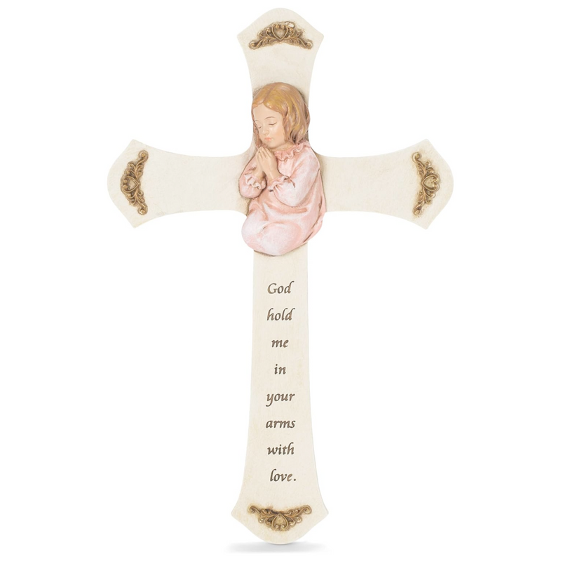 Praying Girl Cross 8.25"H