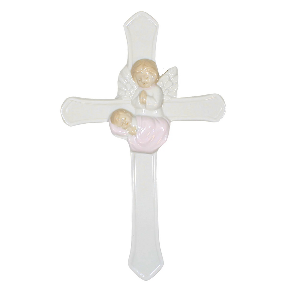 Valencia Girl Guardian Angel Cross 7.25"H