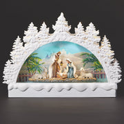 Confetti Lites Lighted Swirl White Tree Arch with Holy Family - image 1
