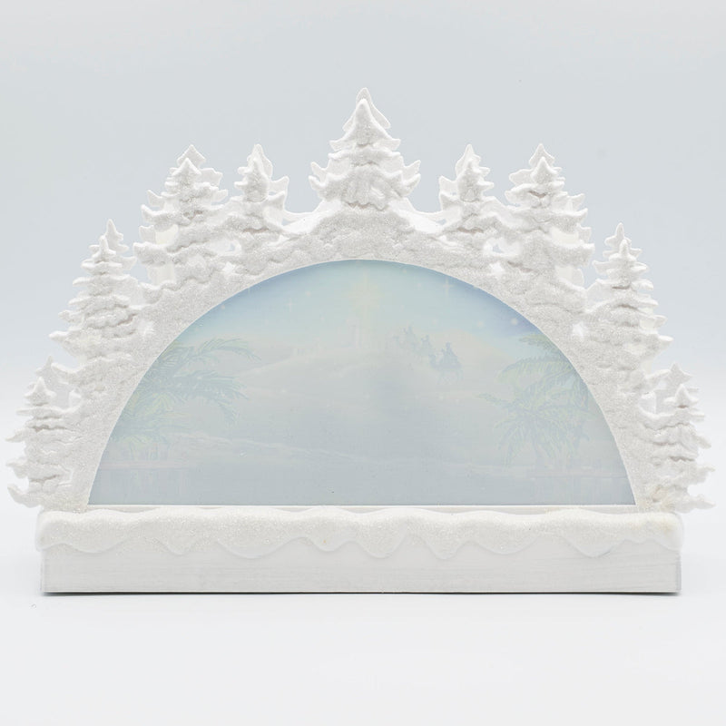 Confetti Lites Lighted Swirl White Tree Arch with Holy Family - image 2