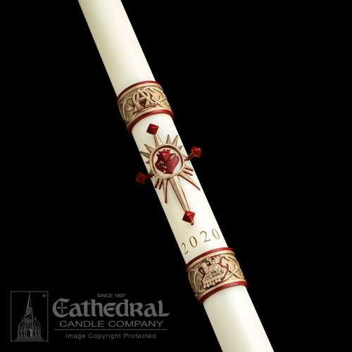 Sacred Heart 51% beeswax Paschal candle by Cathedral