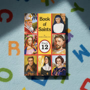 Book of Saints Part 12 on a colorful letter background