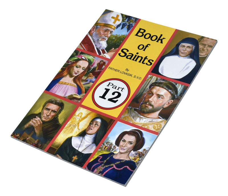 Book of Saints Part 12 with images of various saints on a white background
