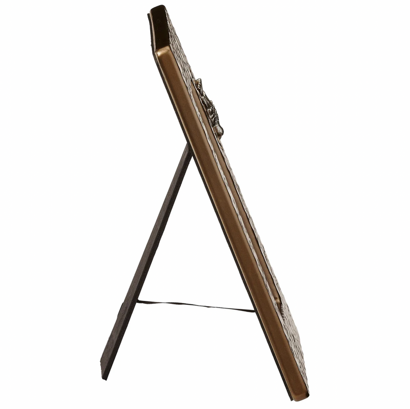 Side view of a picture frame on a white background