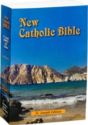 New Catholic Bible St. Joseph Edition packaging with a scenic background