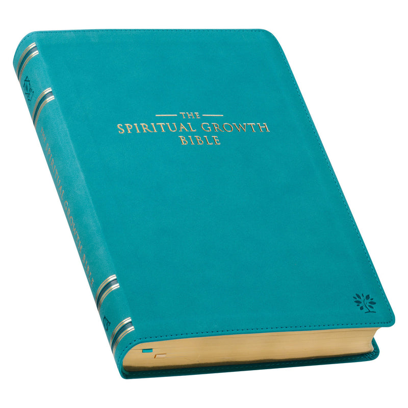 Teal book titled 'The Spiritual Growth Bible' on a white background