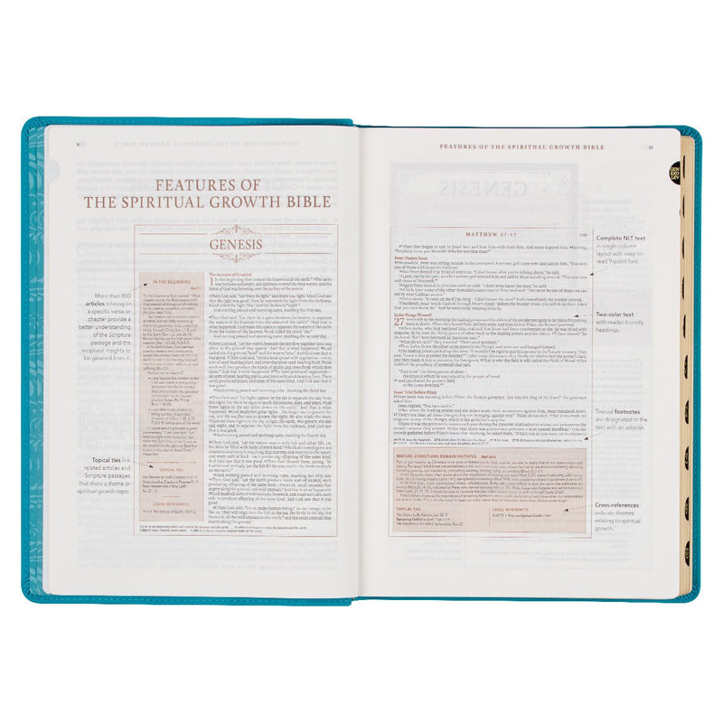 Teal book titled 'The Spiritual Growth Bible' on a white background
