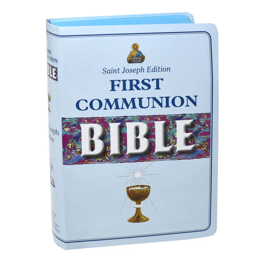 Saint Joseph Edition First Communion Bible on a white background