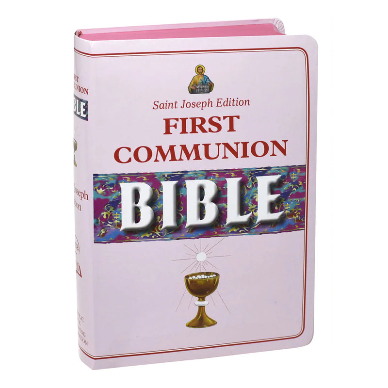Saint Joseph Edition First Communion Bible on a white background