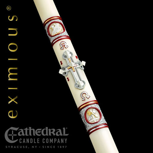 Upon This Rock 51% beeswax Paschal candle by Cathedral