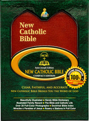 Cover of the New Catholic Bible with gold and red design