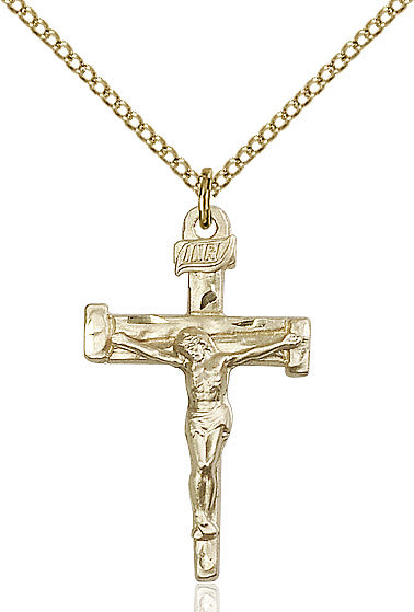 Nail Crucifix Necklace Gold Filled 18"