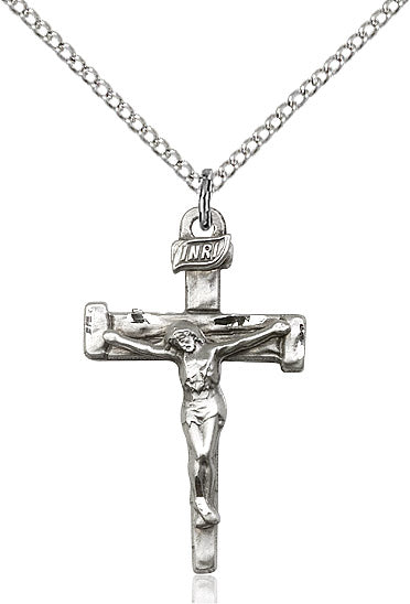 Nail Crucifix Necklace Sterling Silver 18"
