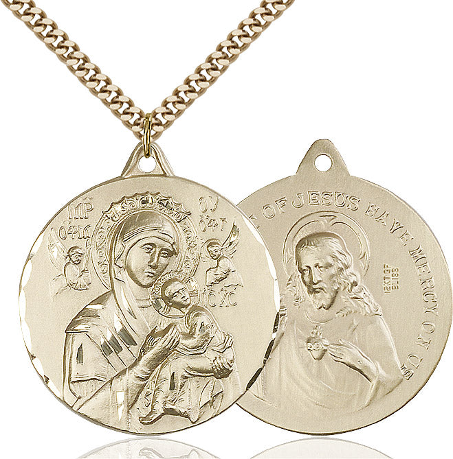 Our Lady of Perpetual Help Medal Gold Filled 24"