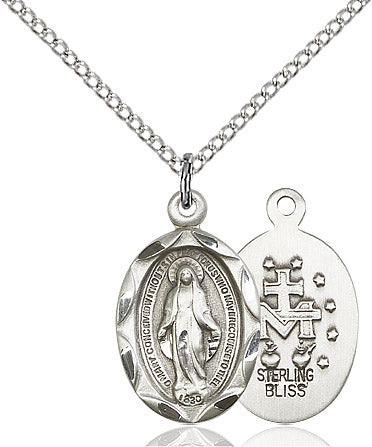 Miraculous Medal Sterling Silver 18"