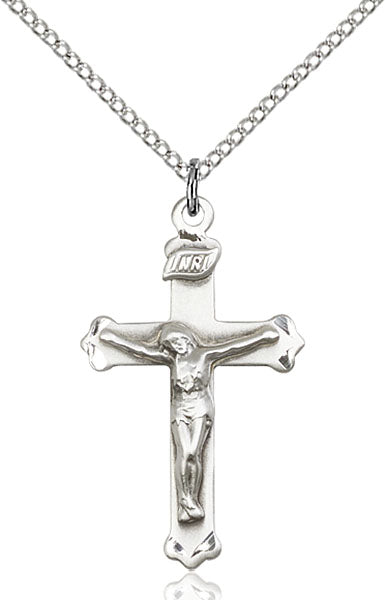 Crucifix Necklace Sterling Silver 18"