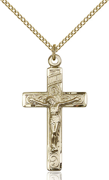Crucifix Necklace Gold Filled 18"