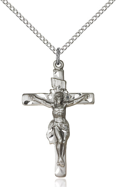Crucifix Necklace Sterling Silver 18"