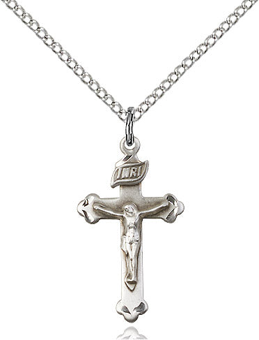 Crucifix Necklace Sterling Silver 18"