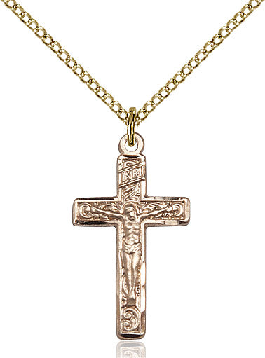 Crucifix Necklace Gold Filled 18"