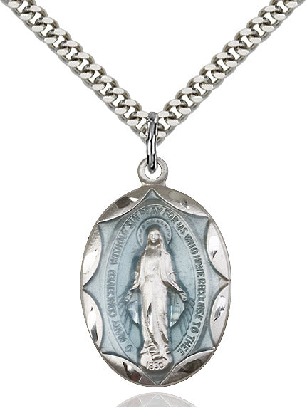 Miraculous Medal Sterling Silver 24"