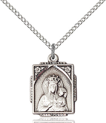 Our Lady of Czestochowa Medal Sterling Silver 18"
