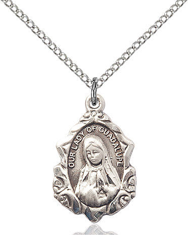 Our Lady of Guadalupe Medal Sterling Silver 18"