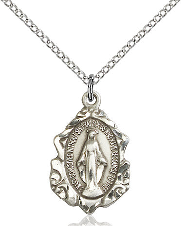Miraculous Medal Sterling Silver 18"