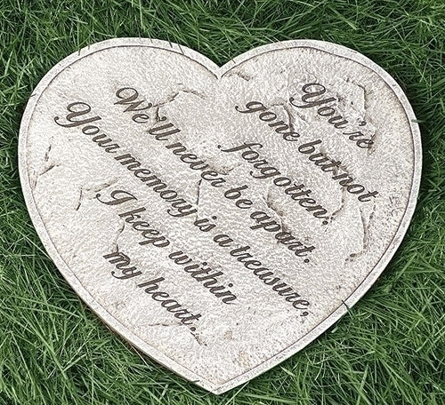 Heart Garden Stone with Verse 11"H