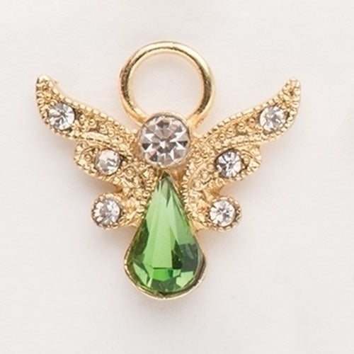 Birthstone August Crystal Angel Pin 1"H