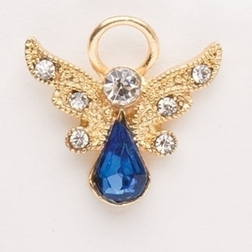 Birthstone September Crystal Angel Pin 1"H
