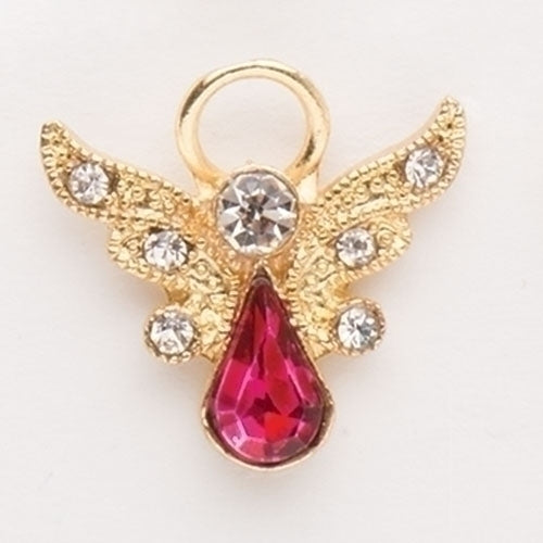 Birthstone October Crystal Angel Pin 1"H