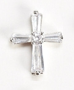 Birthstone April Cross Pin .75"H