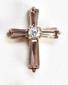 Birthstone June Cross Pin .75"H