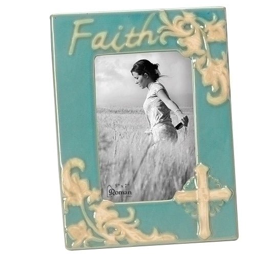Faith Frame Blue 8.5"H